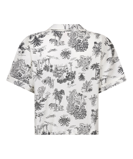 Veste tiss&eacute;e &agrave; manches courtes, Blanc