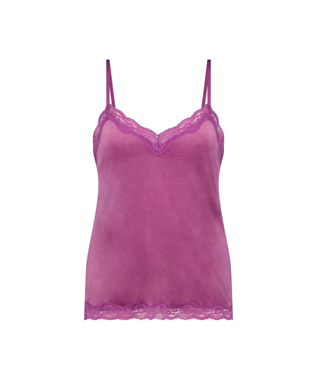 Cami top Velours Lace, Paars