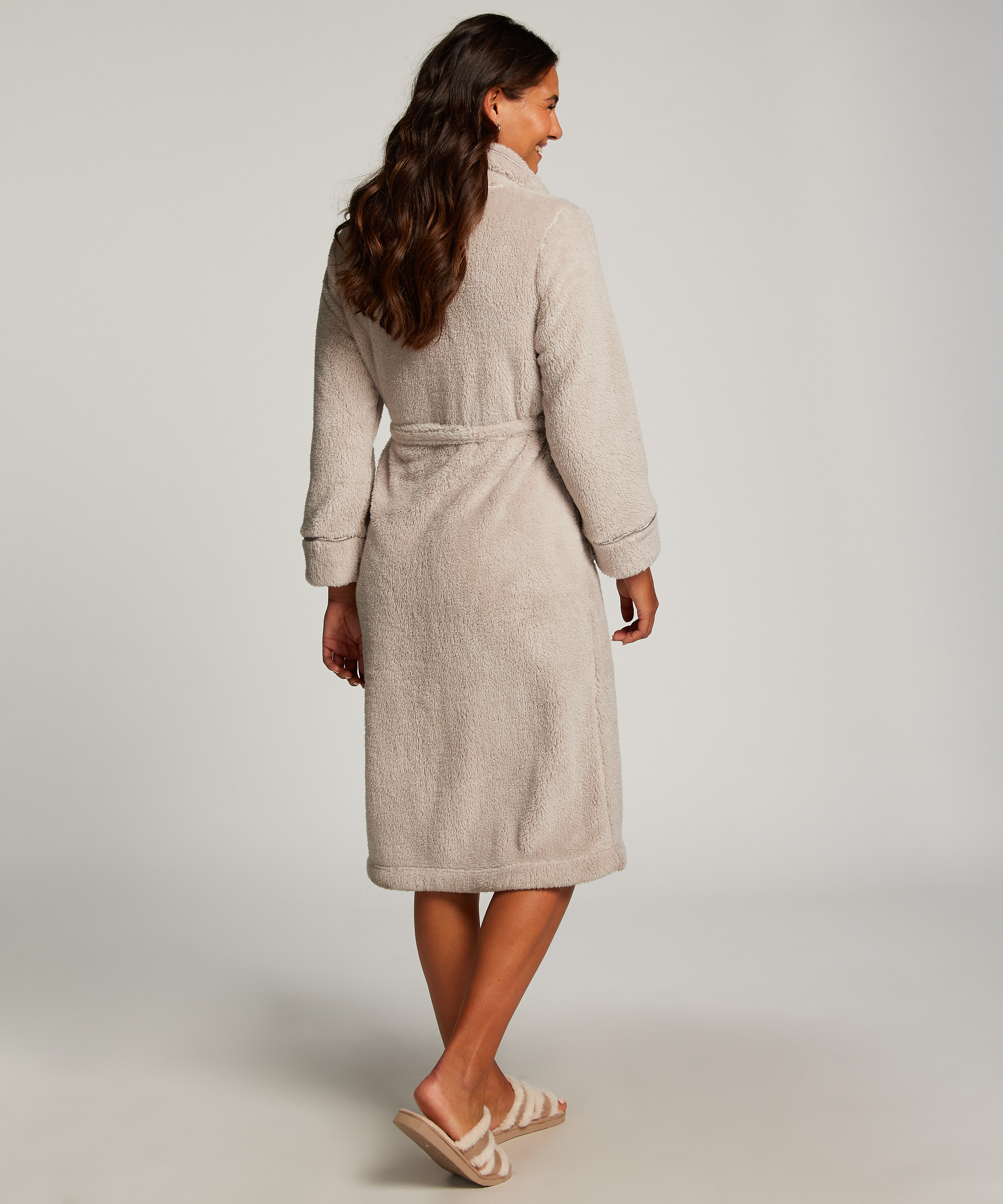 Peignoir Fleece, Brun, main