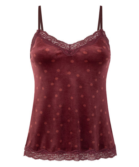 Cami top Velours Lace, Paars