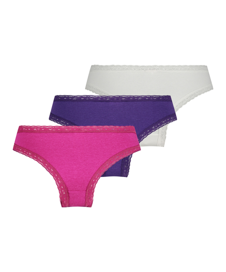 3-pack brazilians Classics, Roze