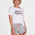 Korte pyjama set, Wit