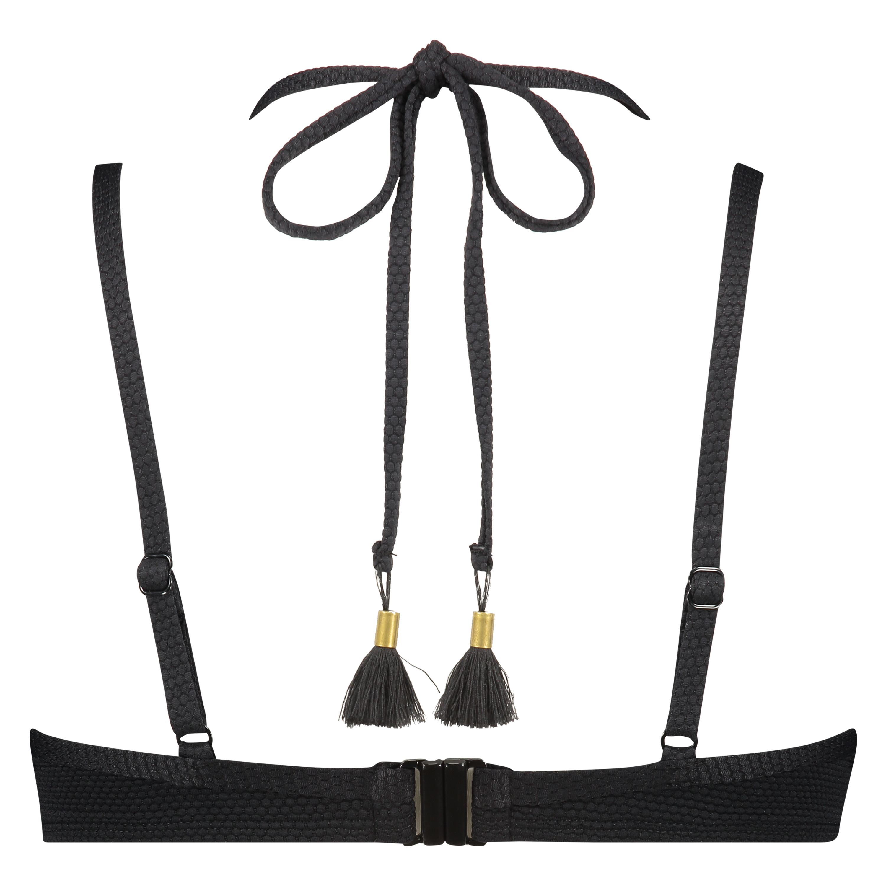 Voorgevormde beugel bikinitop Scallop Glam, Zwart, main