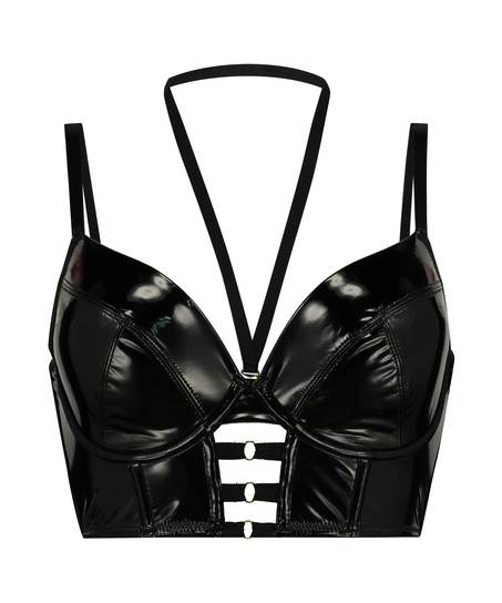 Voorgevormde longline beugel bh Seductress, Zwart