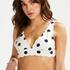 Haut de bikini triangle Scallop, Blanc