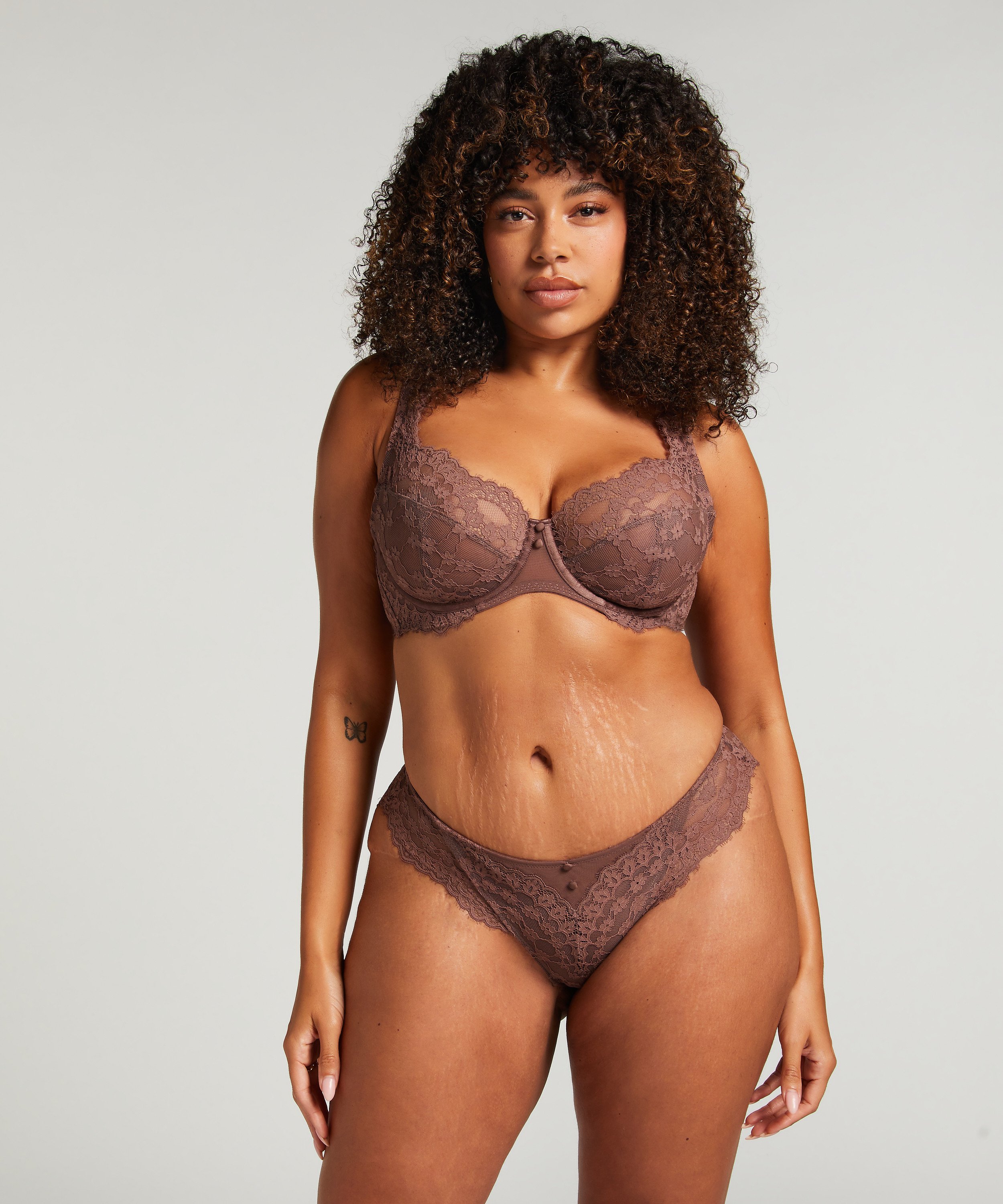 Slip br&eacute;silien Daisy, Brun, main