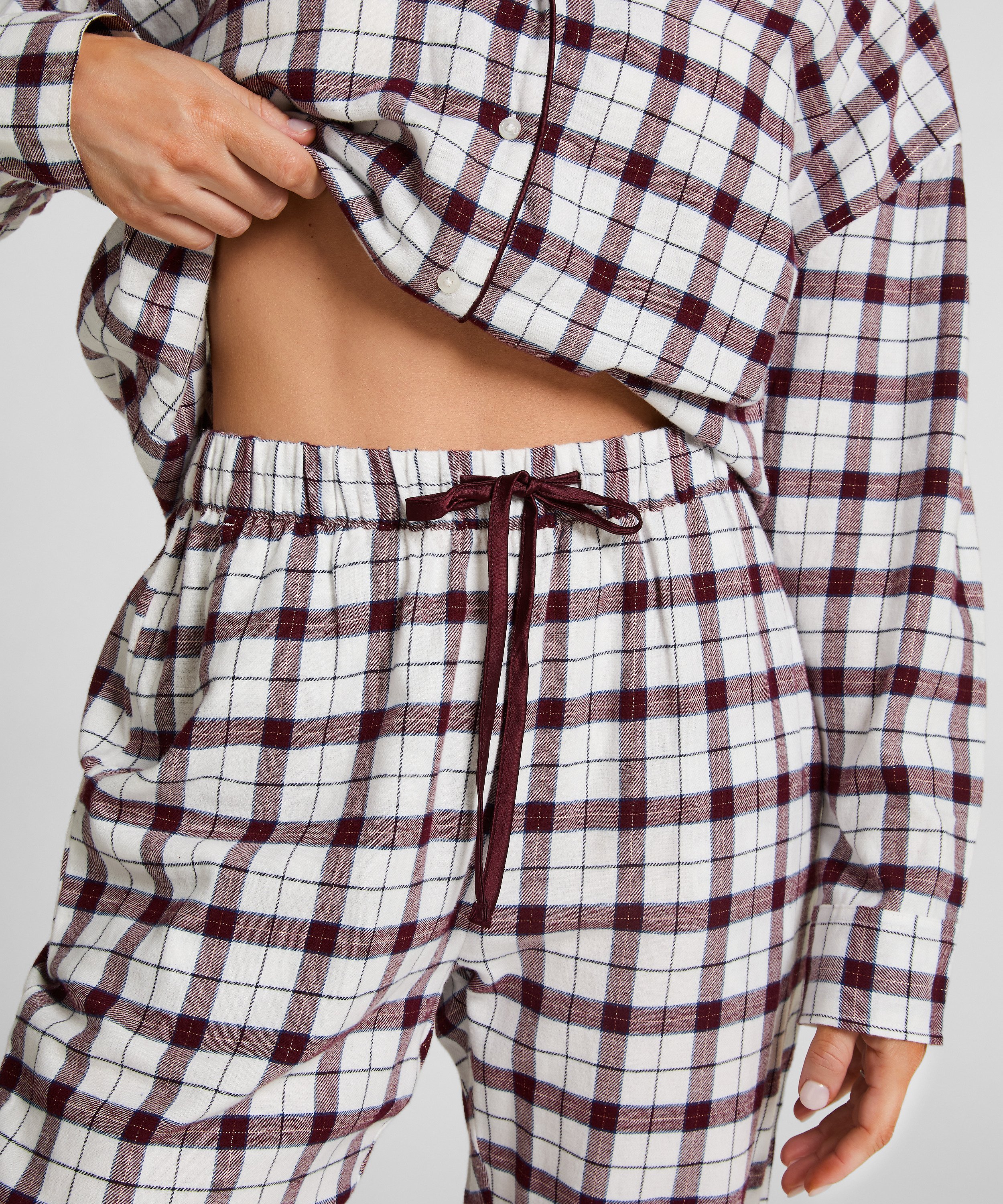 Petite pyjamabroek Flanel, Wit, main