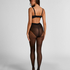 Collants 30 Deniers imprim&eacute;s, Noir