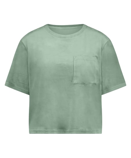 Top Velours Pocket, Groen