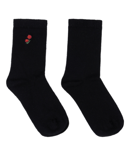 Chaussettes courtes en modal, Noir
