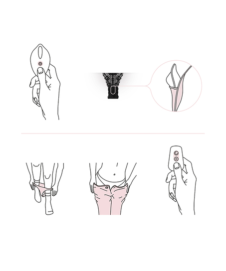 String en dentelle Vibrant Télécommandé, Noir