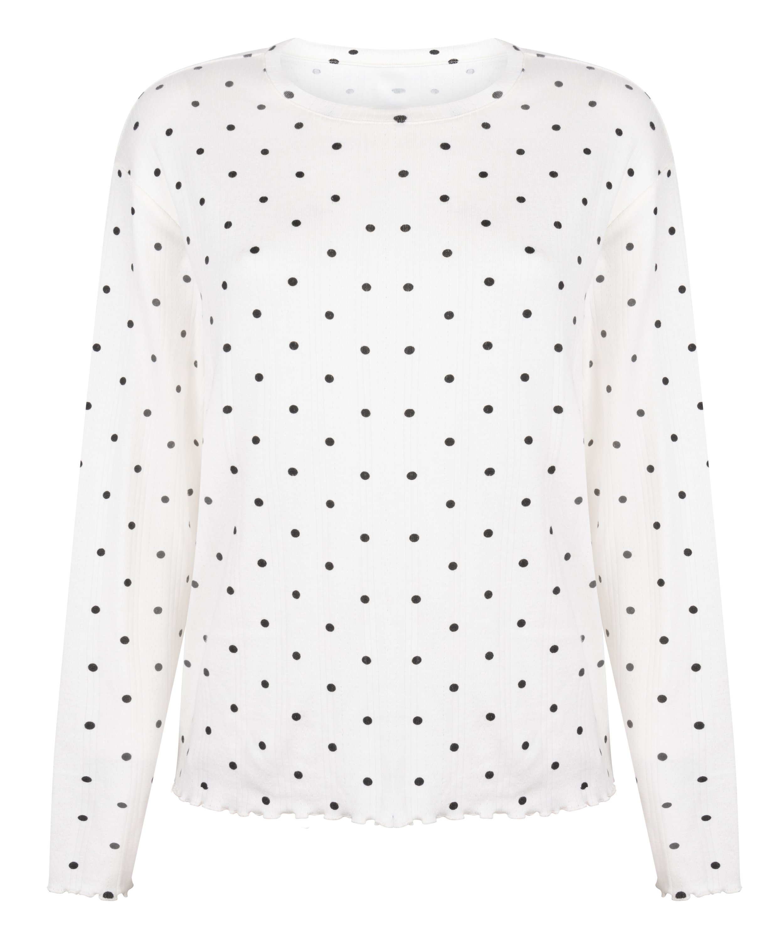 Pyjama Top Loose Pointelle, Blanc, main