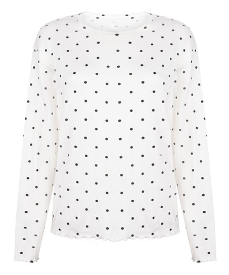 Pyjama Top Loose Pointelle, Blanc