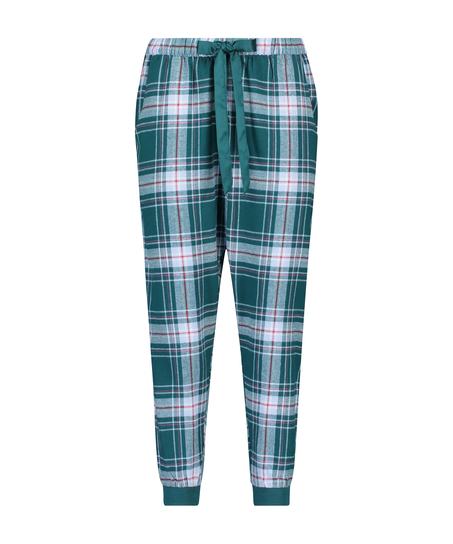 Petite Pyjamabroek Twill Check, Blauw