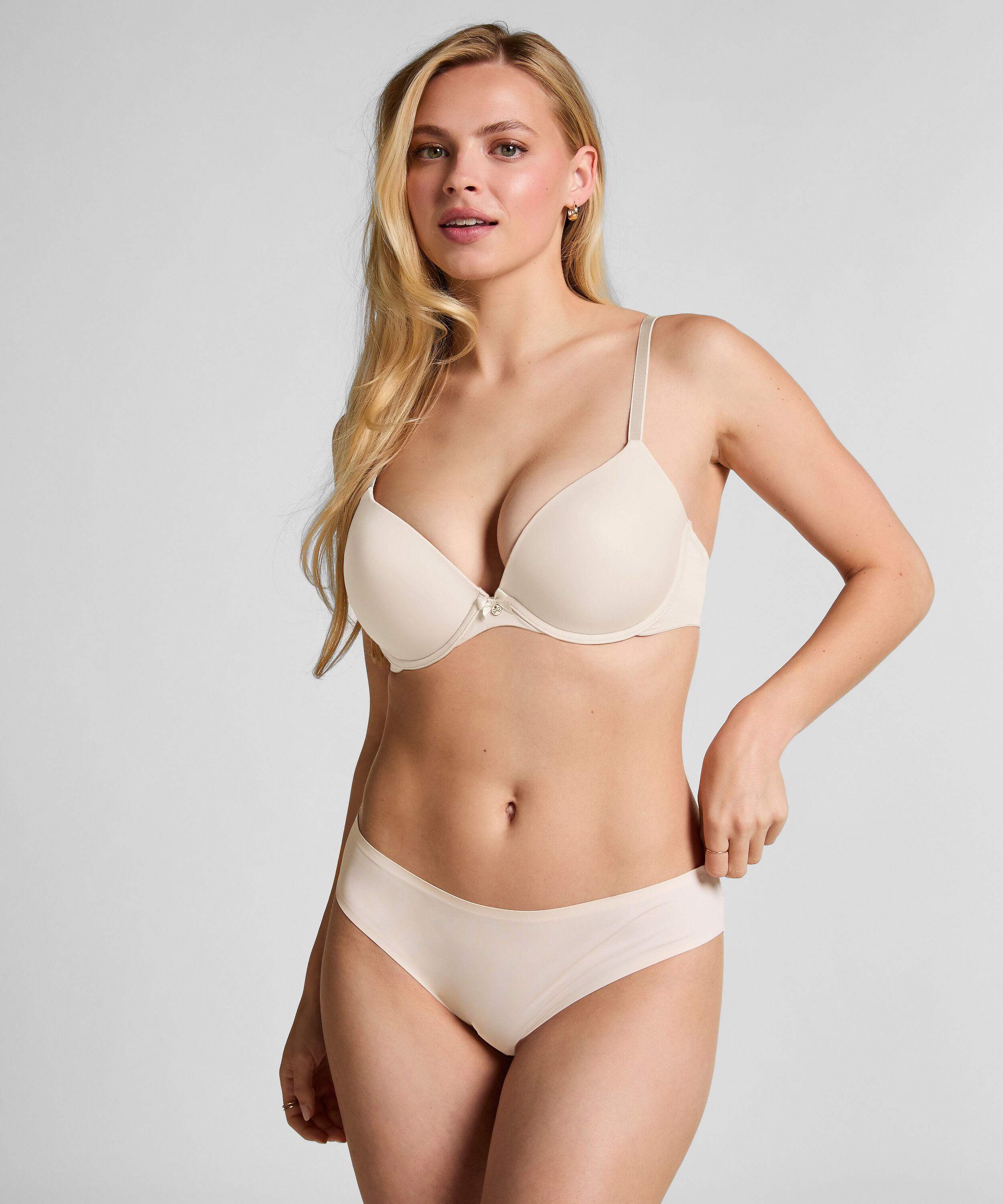 Voorgevormde beugel bh Plunge, Beige