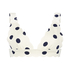 Haut de bikini triangle Scallop, Blanc