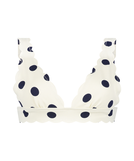 Haut de bikini triangle Scallop, Blanc