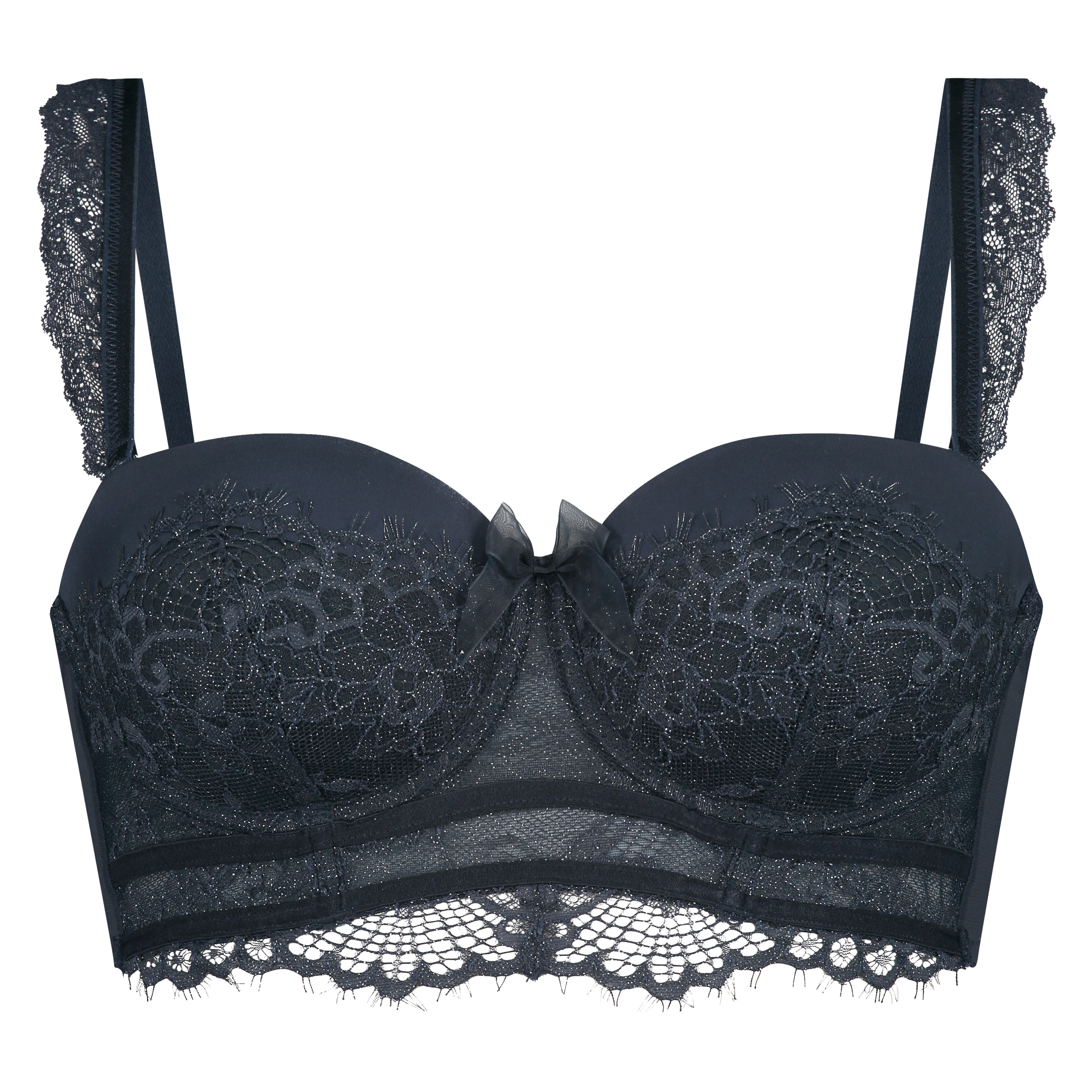 Soutien-gorge &agrave; armatures pr&eacute;form&eacute; longline Amora, Bleu, main