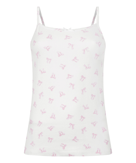 Pointelle camitop, Wit