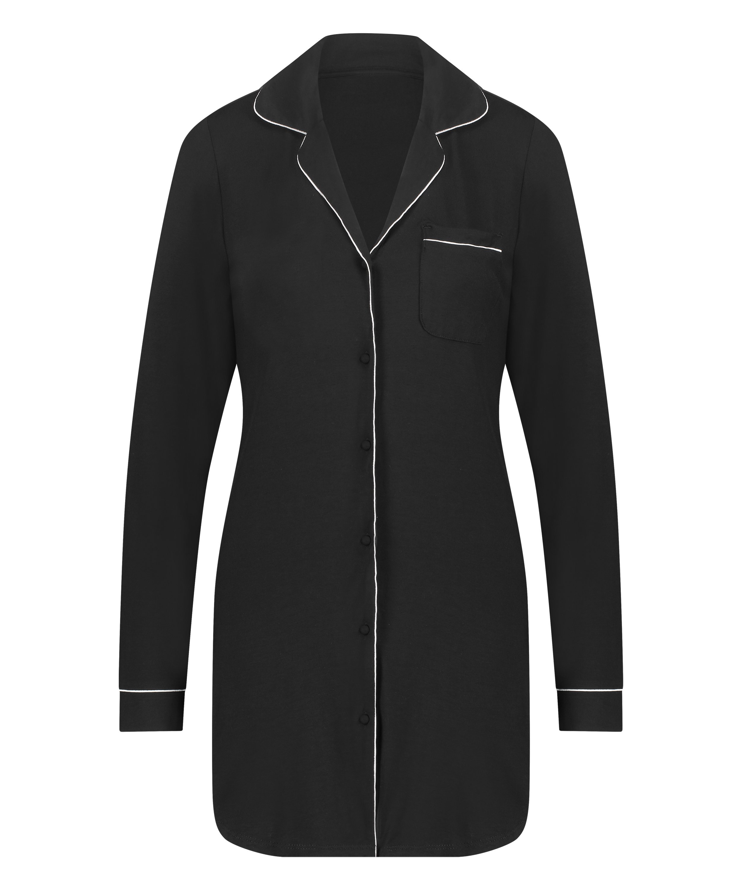 Robe-chemise à manches longues en jersey Essential, Noir, main