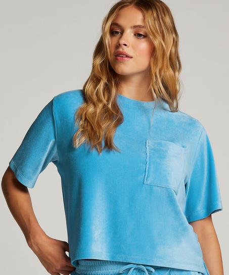 Top Rib Velours, Blauw