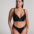 Soutien-gorge &agrave; armatures pr&eacute;form&eacute; push-up et longline Jemima, Noir