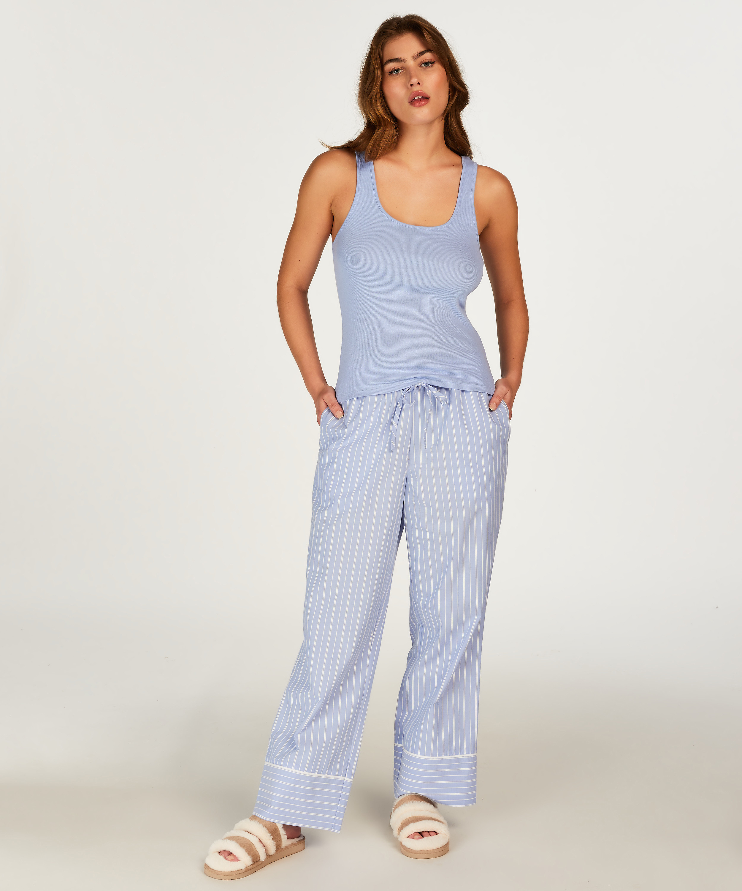 Pyjamabroek Katoen, Blauw, main
