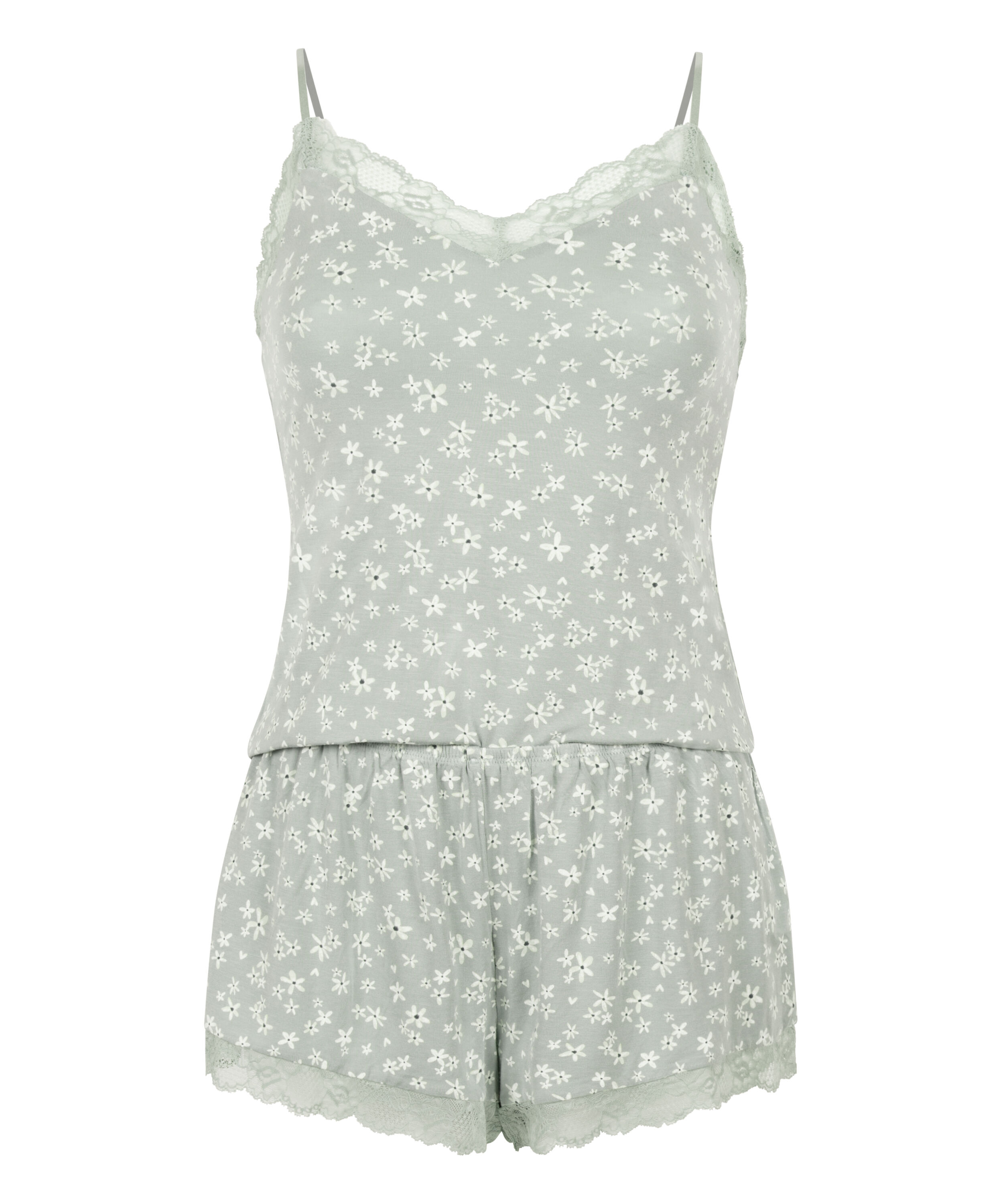 Ensemble de pyjama Jersey avec dentelle, Vert