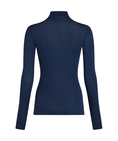 super soft Turtleneck shirt met Cashmere, Blauw