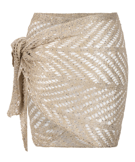 Strandpareo met pailletten, Beige