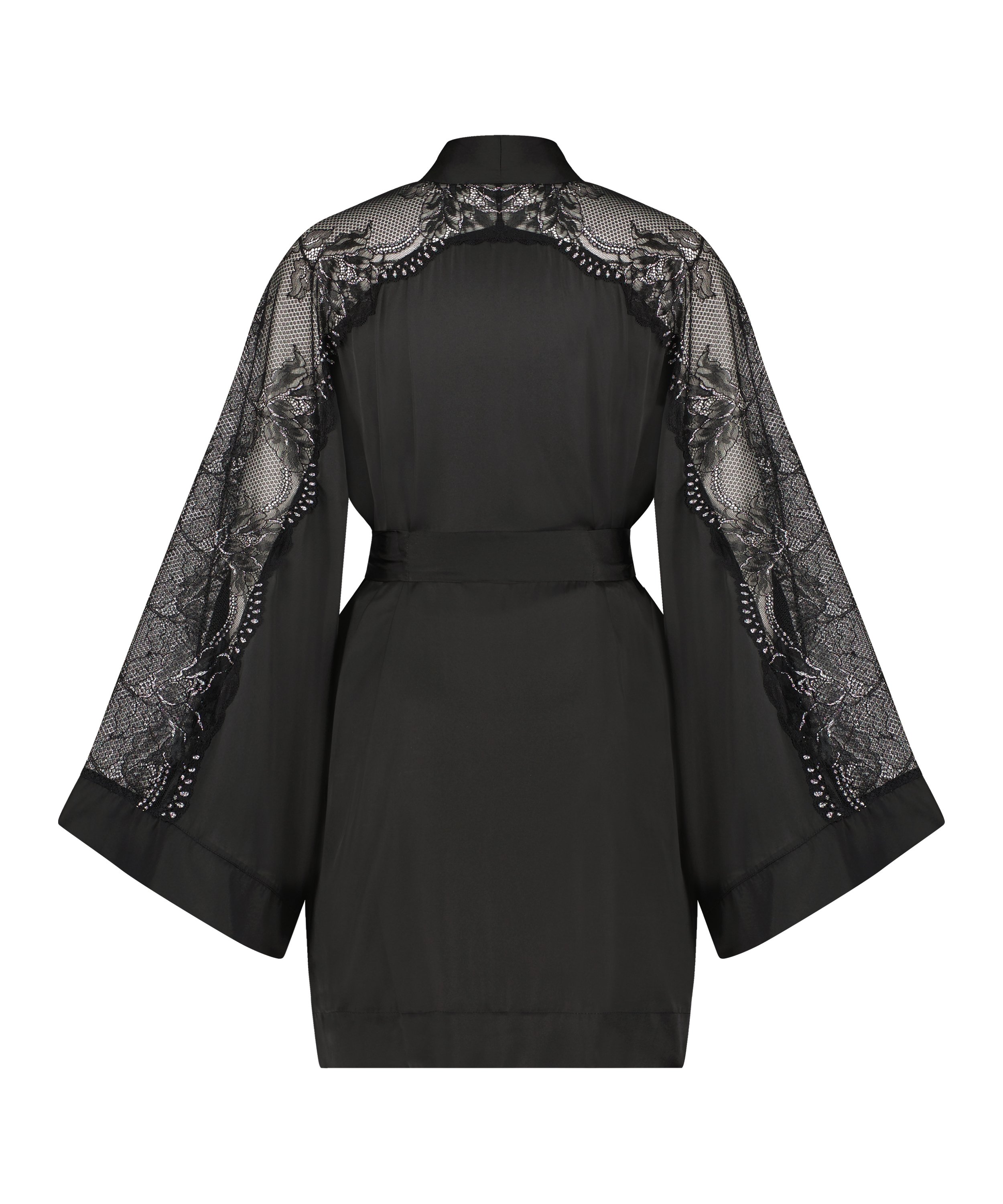 Kimono Satin Donna Sparkle, Noir, main