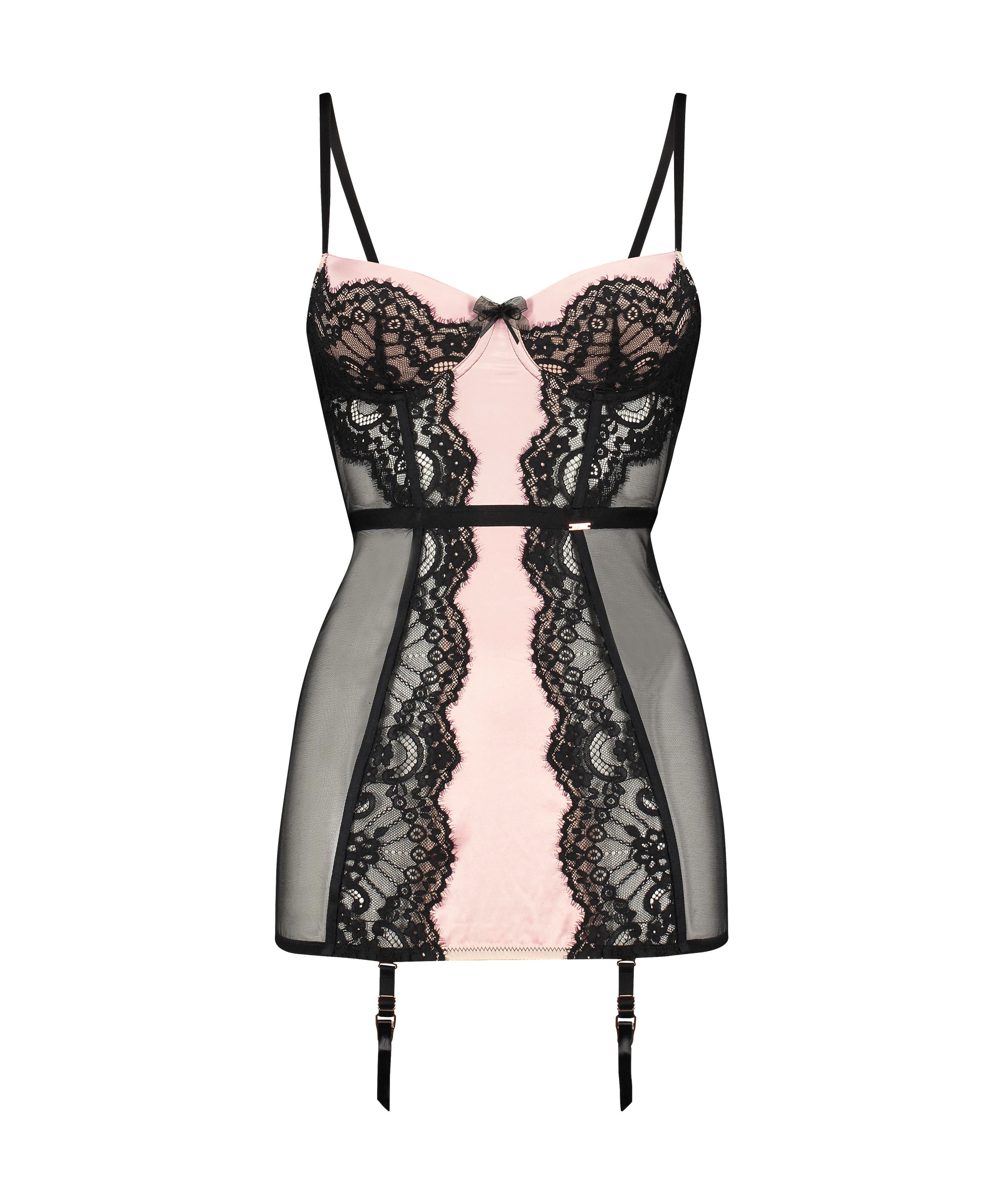 Slip dress Amelia à armature préformée, Noir, main