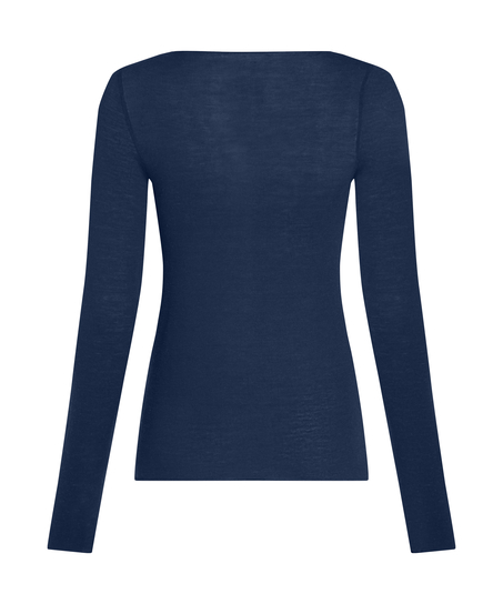 super soft Boothals shirt met Cashmere, Blauw