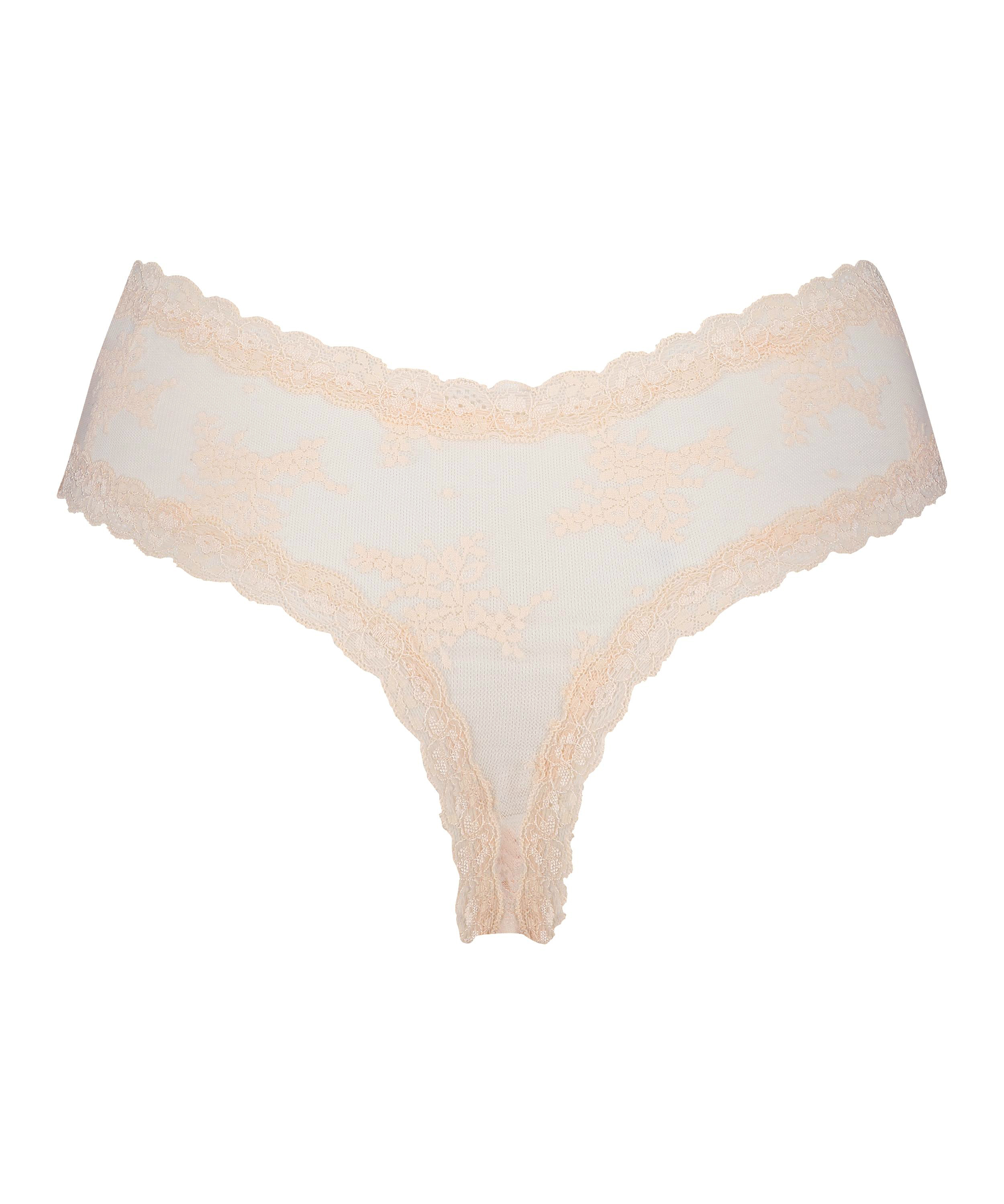 Slip br&eacute;silien V-shape mesh, Rose, main