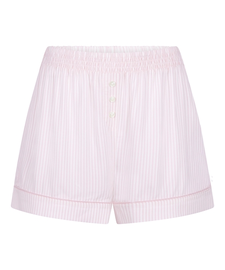 Short de pyjama tiss&eacute;, Rose