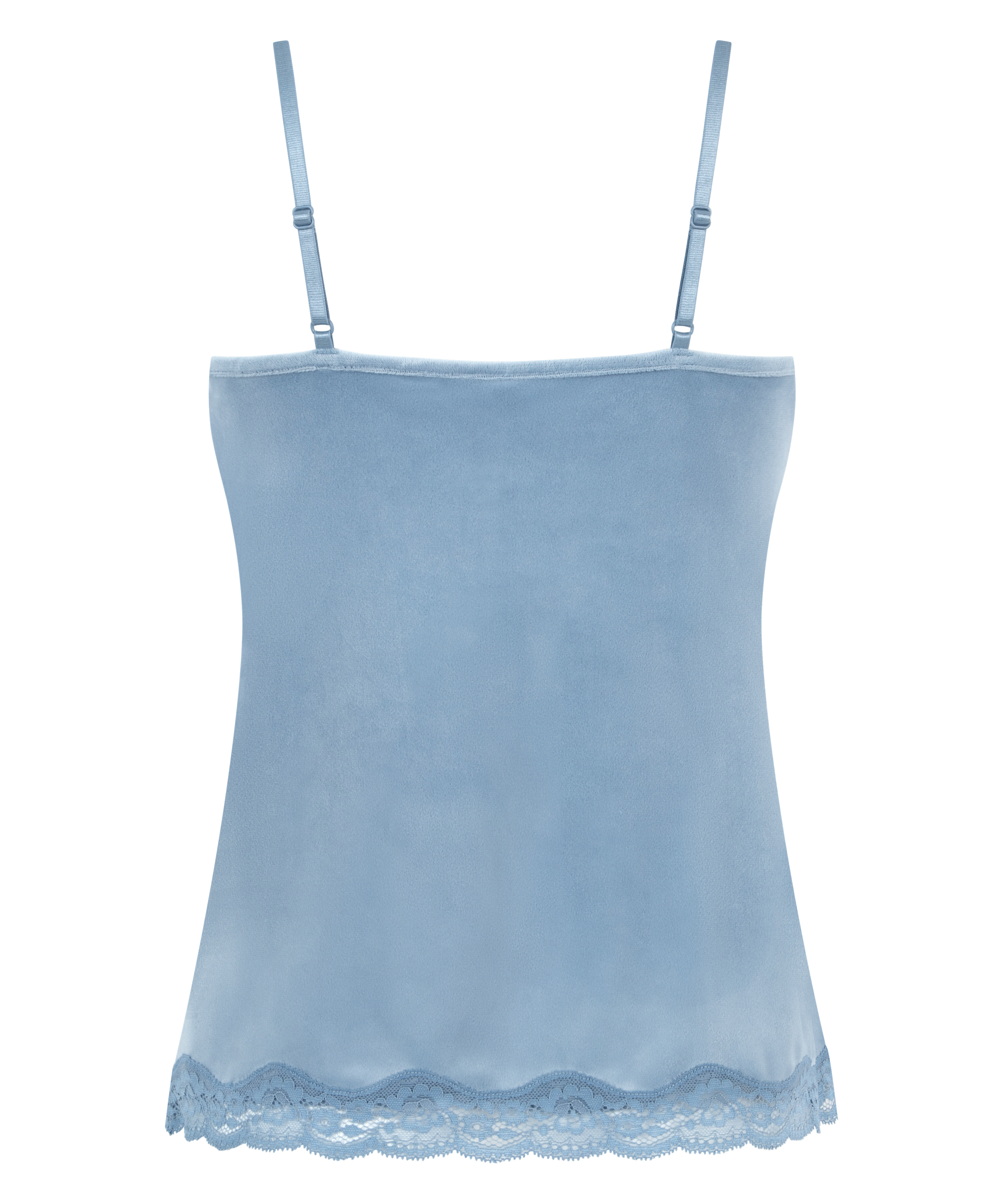 Cami top Velours Lace, Blauw, main