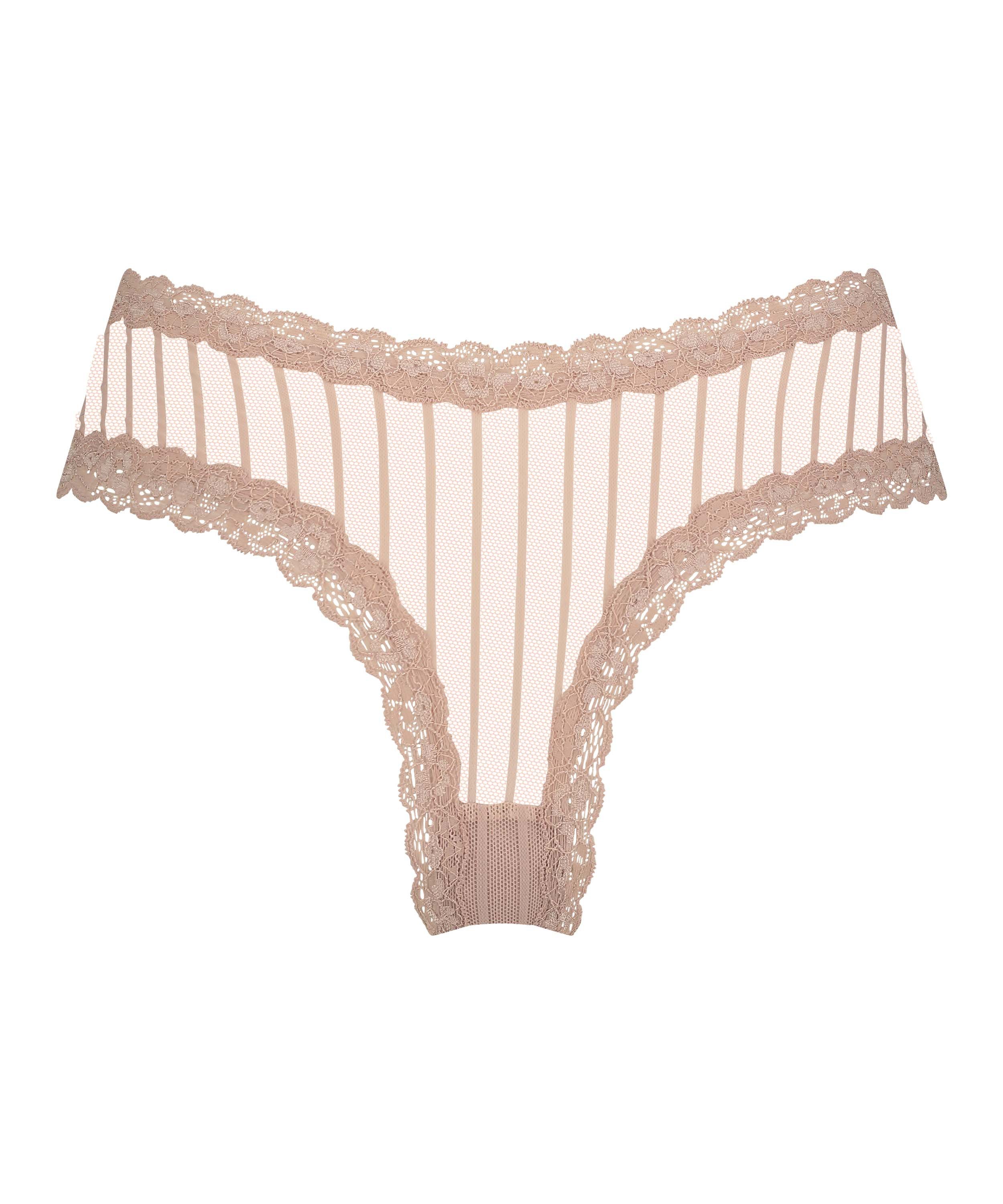 Slip br&eacute;silien V-shape mesh, Beige, main