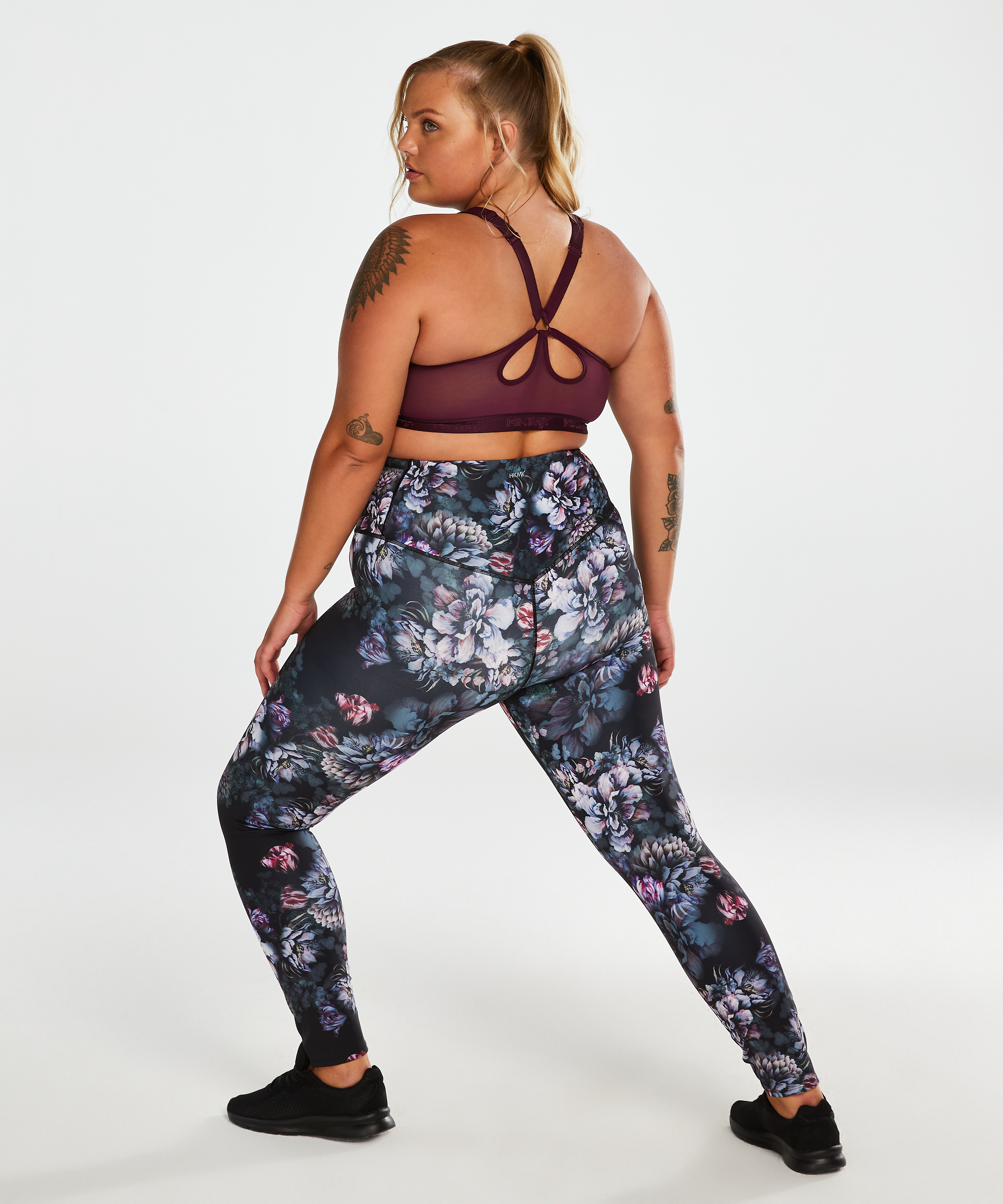 HKMX High Waisted Sportlegging Flower, Zwart, main