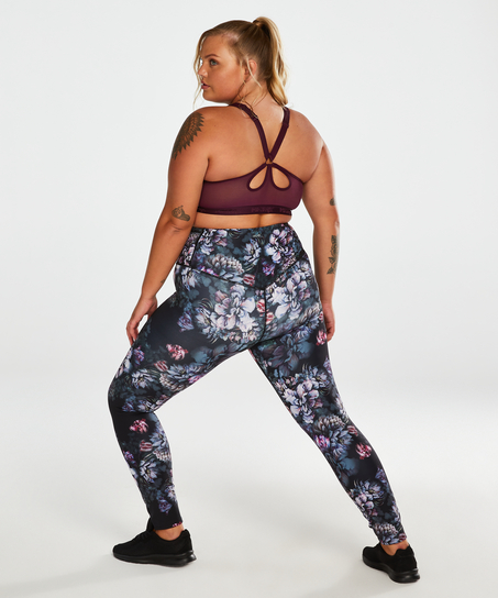 HKMX High Waisted Sportlegging Flower, Zwart