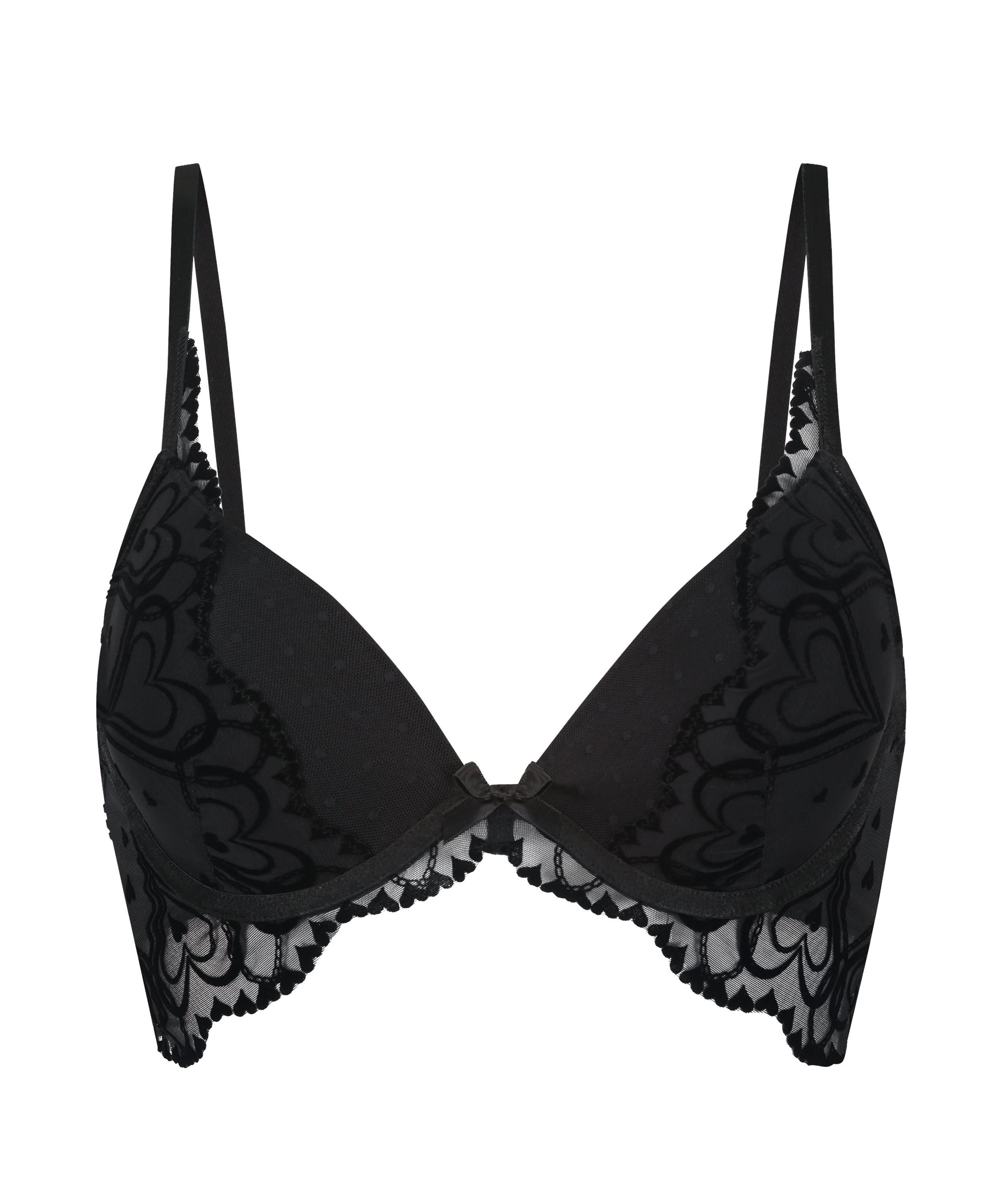 Voorgevormde push-up longline beugel bh Pippa, Zwart, main