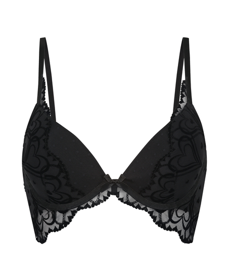 Voorgevormde push-up longline beugel bh Pippa, Zwart