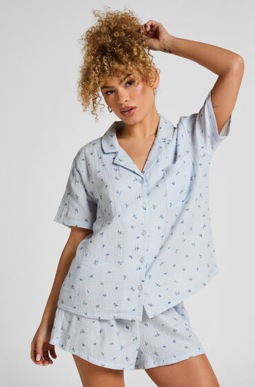 Hunkemöller Mousseline Short Blauw