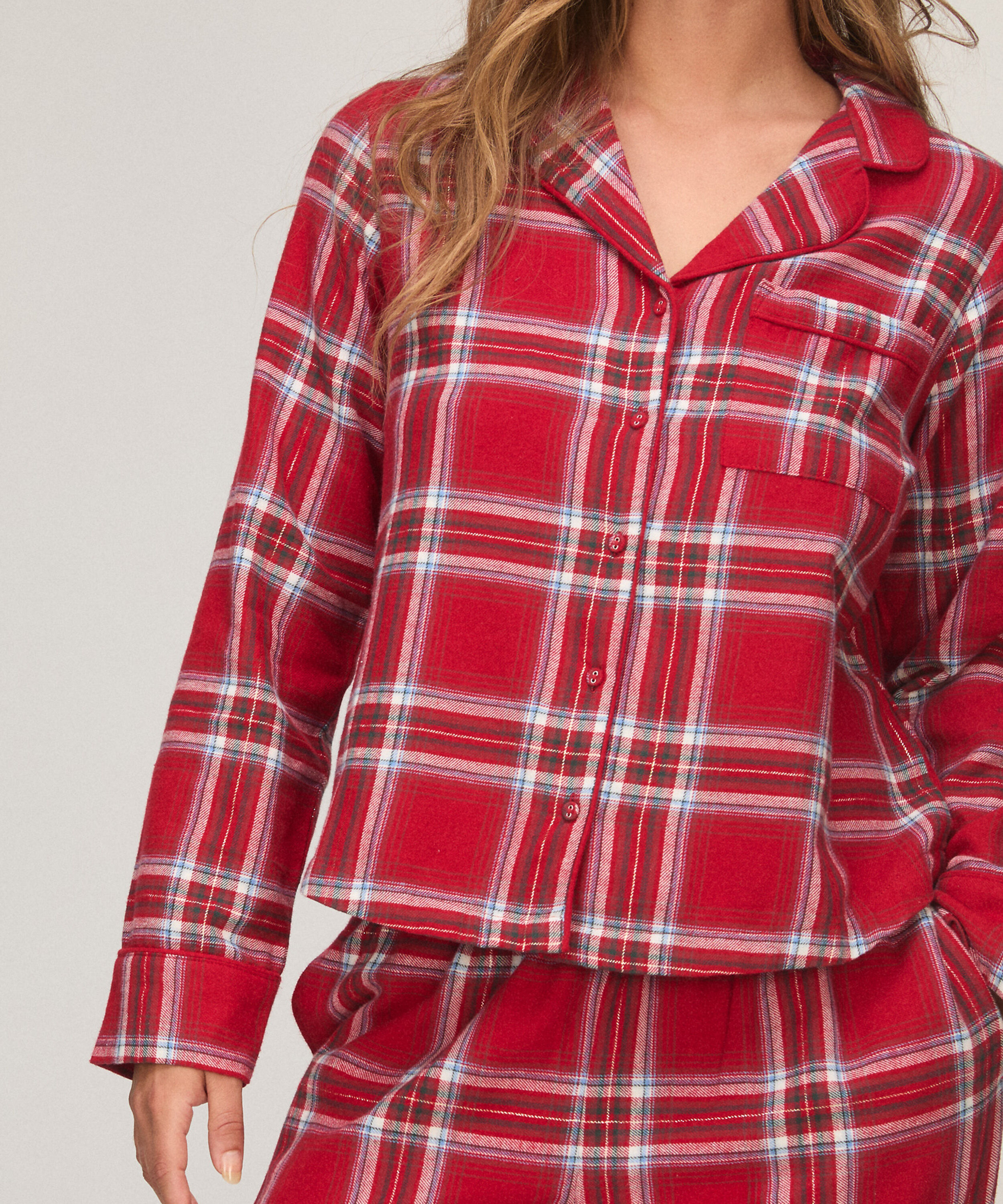 Pyjamatop Flannel, Rood