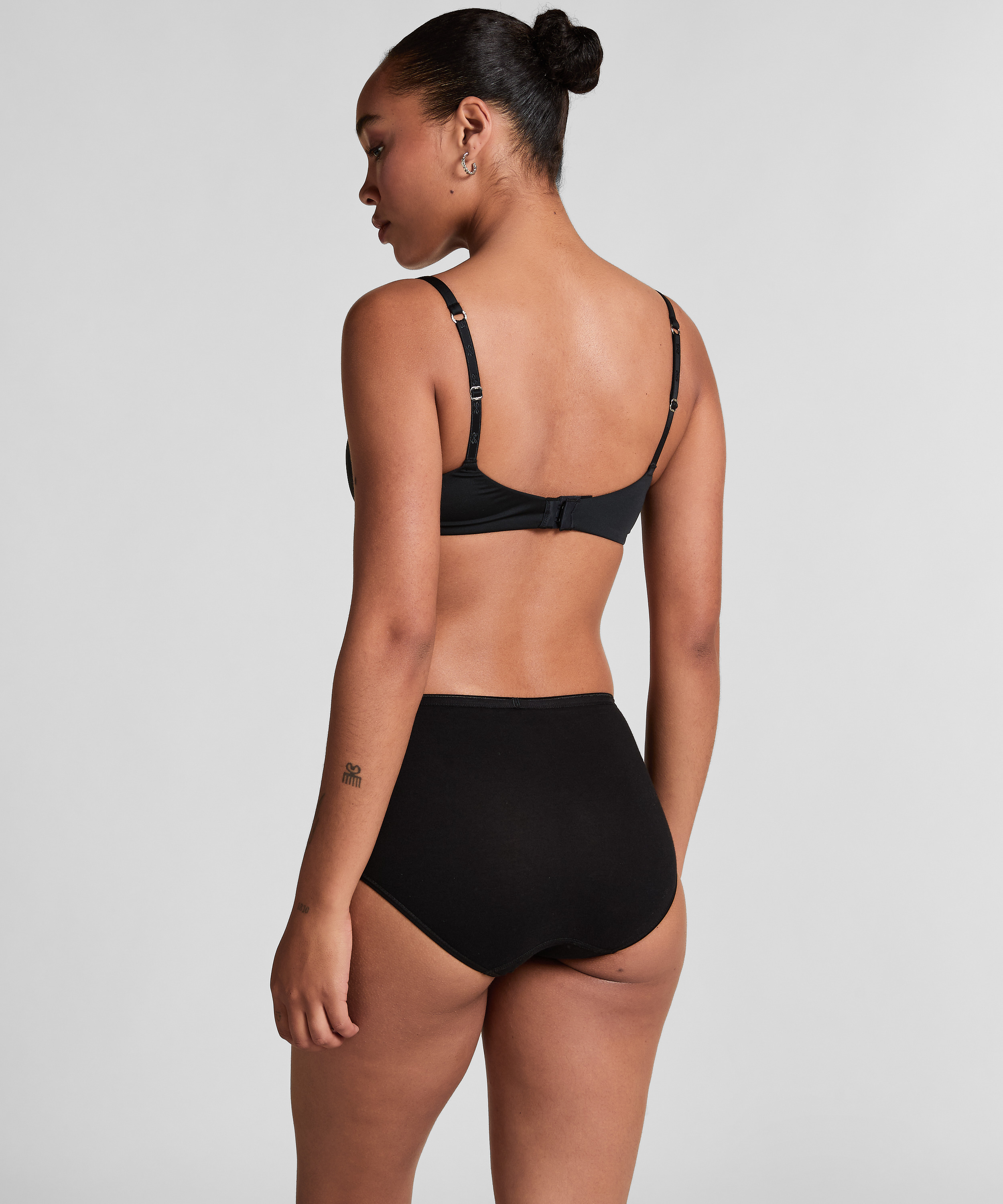 Superslip midi katoen, Zwart, main