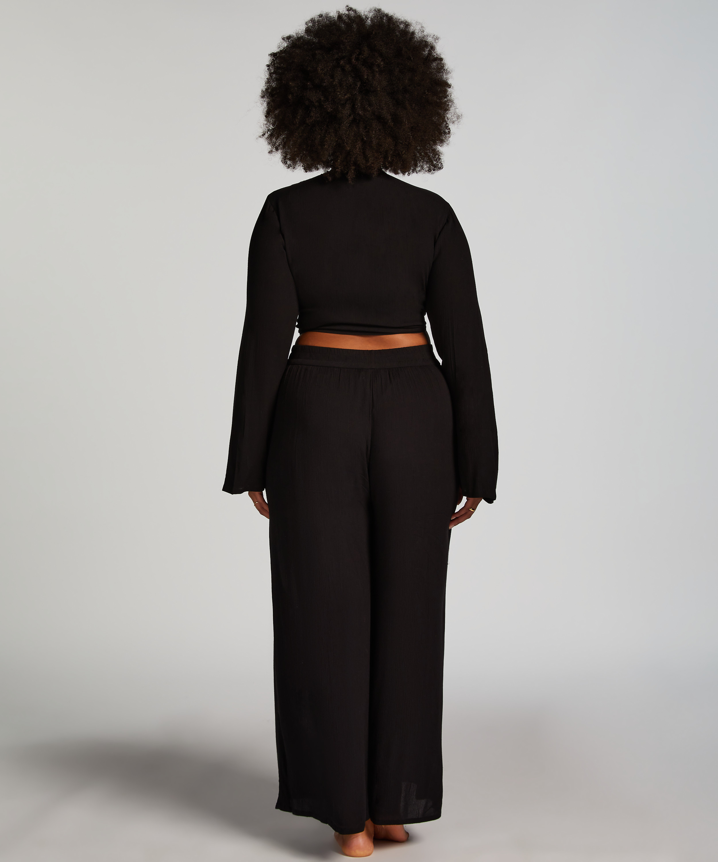 Top Haut à manches longues Knot, Noir, main