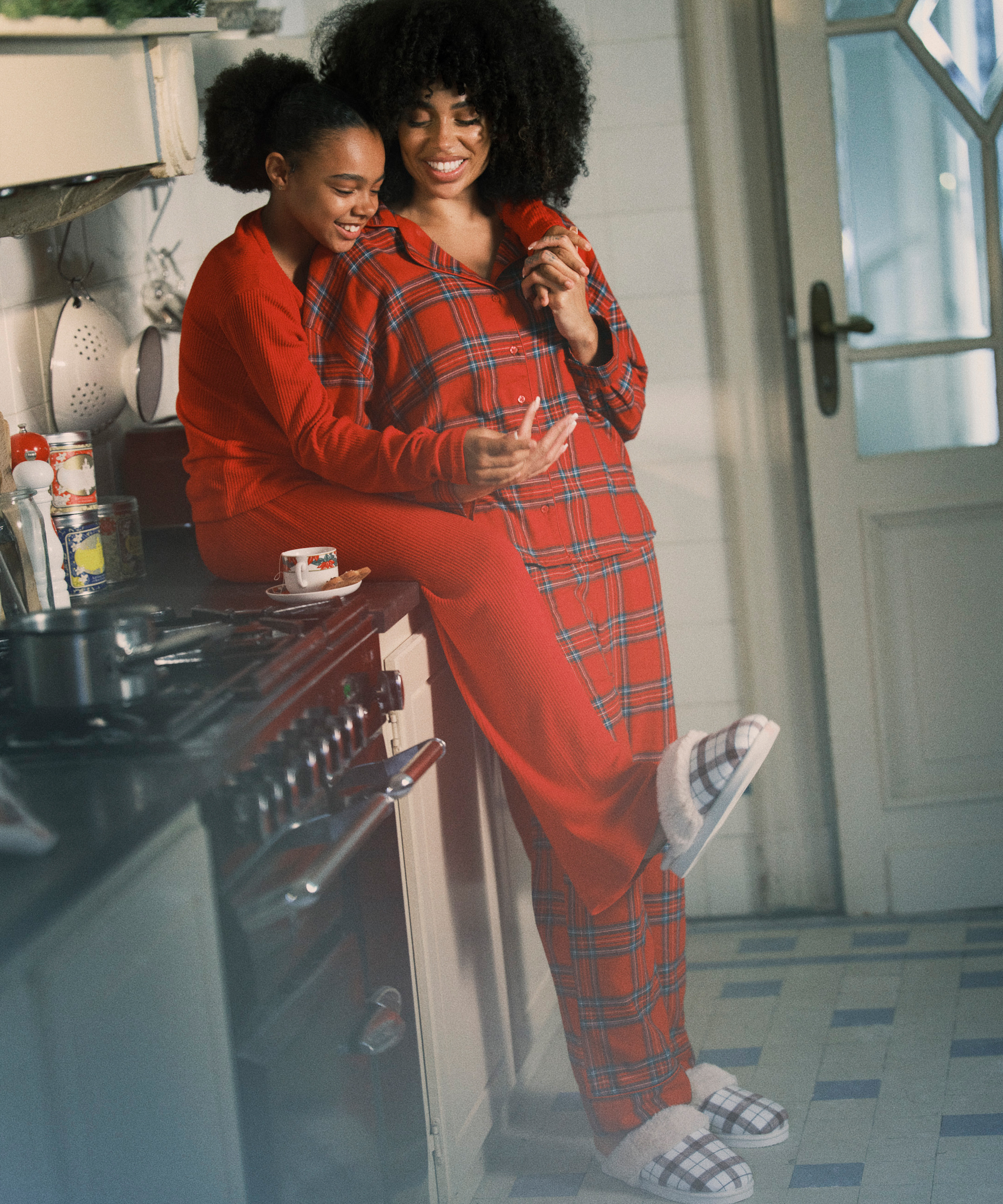 Pantalon Brushed Jersey, Rouge, main