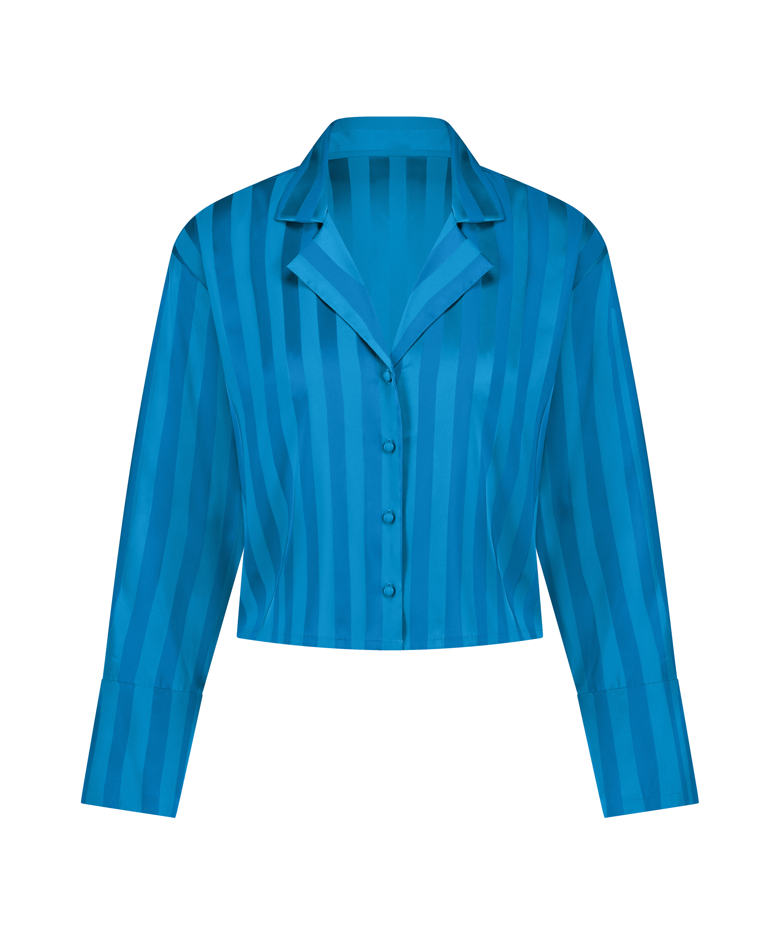 Jacket lange mouwen Satijn, Blauw, main