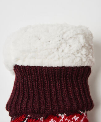 Slof Sokken Fairisle, Rood