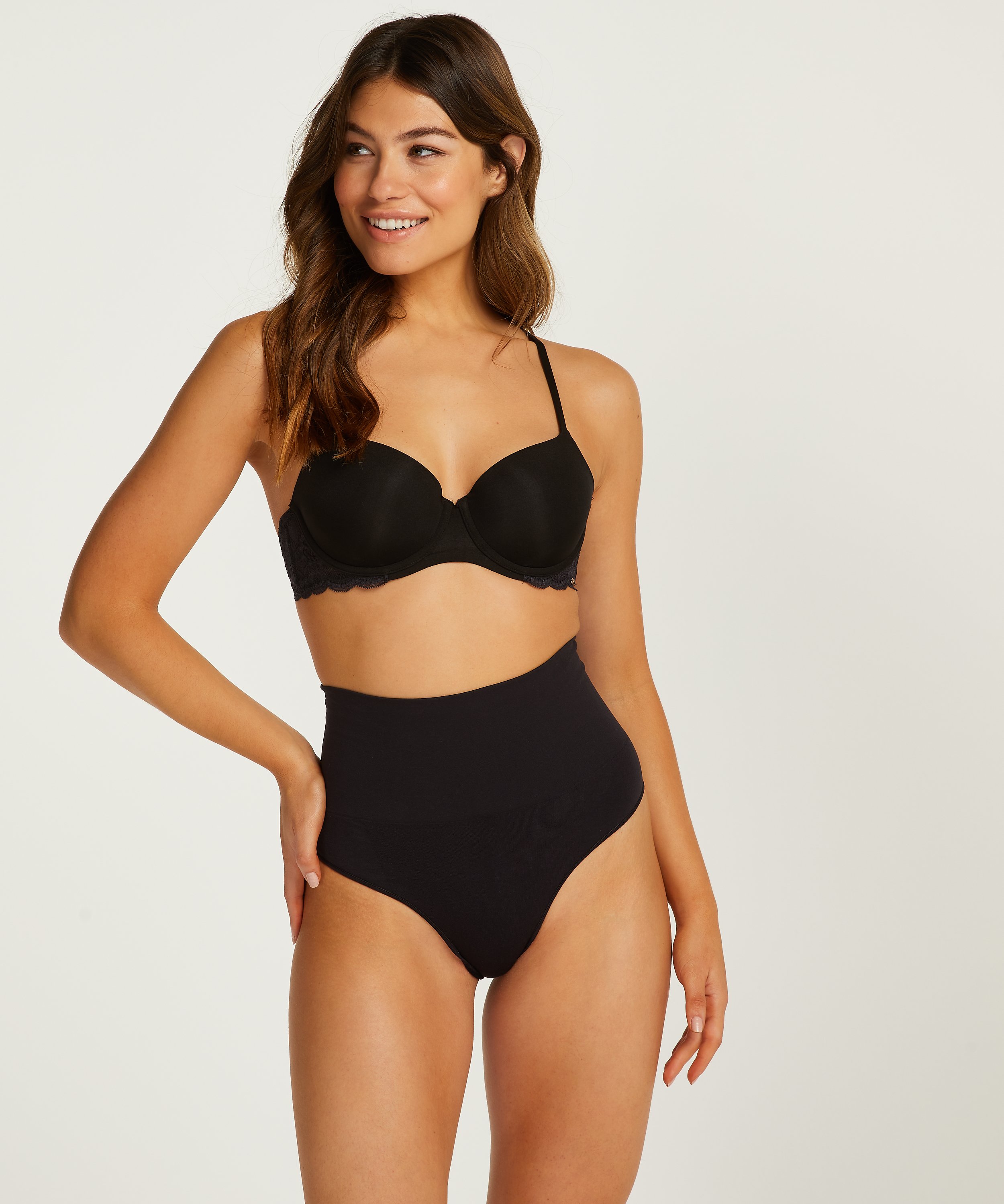 Verstevigende hoge string, Zwart, main