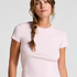 Pyjama top korte mouwen rib, Roze